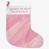 ピンクの大理石の注グラデーション流ブラシストロークストライプ数 ラージクリスマスストッキング (正面)