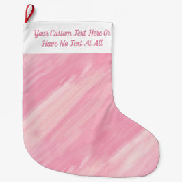 ピンクの大理石の注グラデーション流ブラシストロークストライプ数 ラージクリスマスストッキング