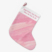 ピンクの大理石の注グラデーション流ブラシストロークストライプ数 ラージクリスマスストッキング (正面 (吊り時))