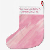 ピンクの大理石の注グラデーション流ブラシストロークストライプ数 ラージクリスマスストッキング (裏面)