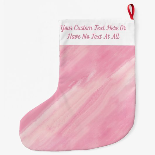 ピンクの大理石の注グラデーション流ブラシストロークストライプ数 ラージクリスマスストッキング (裏面)