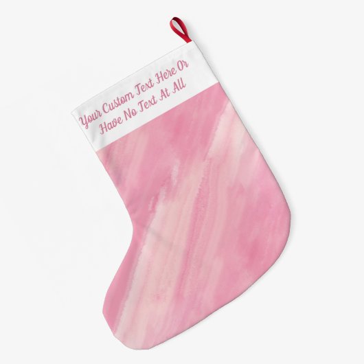 ピンクの大理石の注グラデーション流ブラシストロークストライプ数 ラージクリスマスストッキング (裏面 (吊り時))
