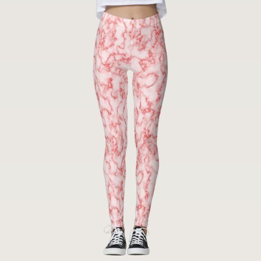 ピンクの大理石の渦巻かわいらしき レギンス (正面)