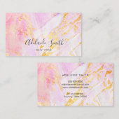 ピンクの大理石の疑似箔詳細 名刺 (正面/裏面)