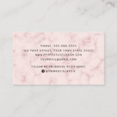 ピンクの大理石の白い縁どミニマエレガントルロゴ 名刺 (裏面)