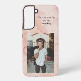 ピンクの大理石の背景に私の男性の写真サムスンGa Samsung Galaxy S22+ケース