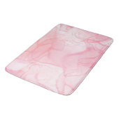 ピンクの大理石の背景、流体アートの背景テーブル バスマット (アングル)
