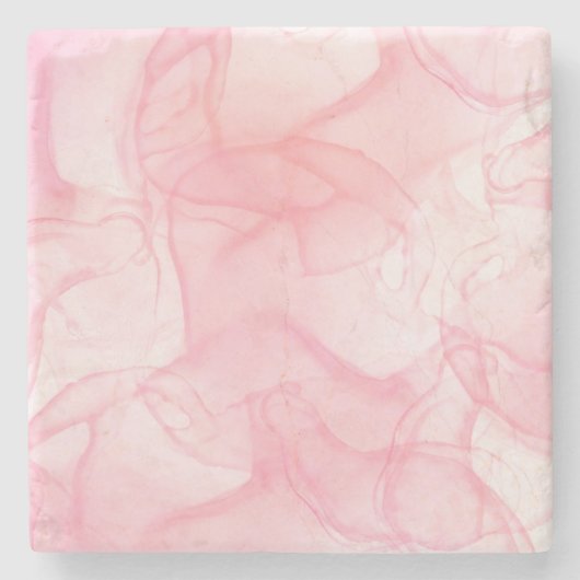 ピンクの大理石の背景、流体アートの背景 ストーンコースター (正面)