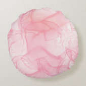 ピンクの大理石の背景、流体アートの背景 ラウンドクッション (裏面)