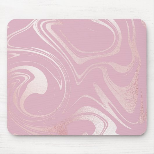 ピンクの大理石の背渦巻形の景 マウスパッド (正面)