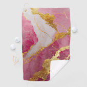 ピンクの大理石の金ゴールド ゴルフタオル (インサイチュ)