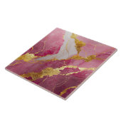 ピンクの大理石の金ゴールド タイル (側面)