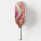 ピンクの大理石の金ゴールド ピックルボールラケット (左)