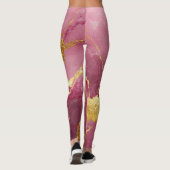 ピンクの大理石の金ゴールド レギンス (裏面)