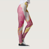 ピンクの大理石の金ゴールド レギンス (右)