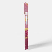 ピンクの大理石の金ゴールド Case-Mate iPhoneケース (裏面 / 左)