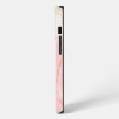 ピンクの大理石パターン iPhoneケース (左側面)