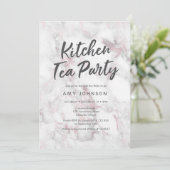 ピンクの大理石ブライダルシャワーへの招待 招待状 (スタンド正面)