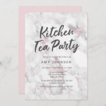 ピンクの大理石ブライダルシャワーへの招待