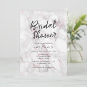ピンクの大理石ブライダルシャワーへの招待 招待状 (スタンド正面)