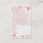 ピンクの大理石桜イヤリングカード コーリングカード (裏面)