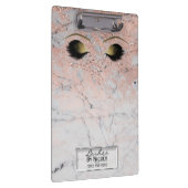 ピンクの大理石金ゴールドメイクアップ目まぶしパーソナライズされた クリップボード (右)