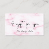 ピンクの大理石QRコードのビジネスギフト証明書 名刺 (正面)