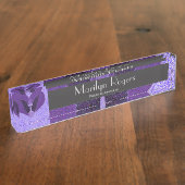 ピンクの天使およびハート デスクネームプレート (側面)