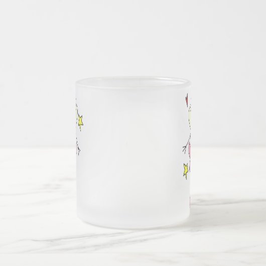 ピンクの天使のプリンセスのマグ フロストグラスマグカップ (中央)