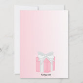 ピンクの天使のベビーシャワー招待状 招待状 (裏面)