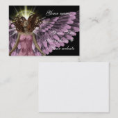 ピンクの天使の名刺のテンプレート 名刺 (正面/裏面)