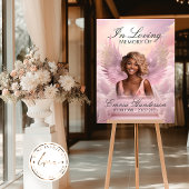 ピンクの天使の翼のメモリアル歓迎サイン ポスター