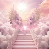 ピンクの天使の翼のメモリアル歓迎サイン ポスター