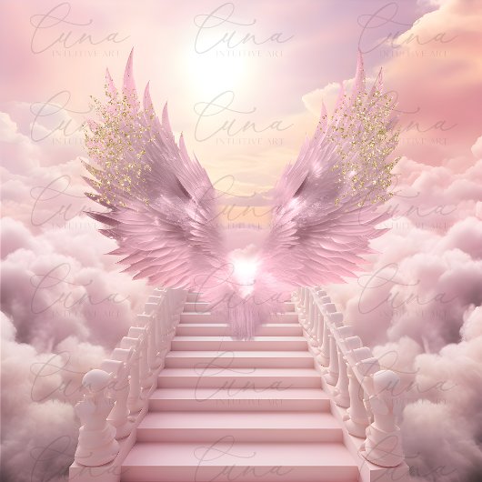 ピンクの天使の翼のメモリアル歓迎サイン ポスター