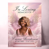 ピンクの天使の翼のメモリアル歓迎サイン ポスター