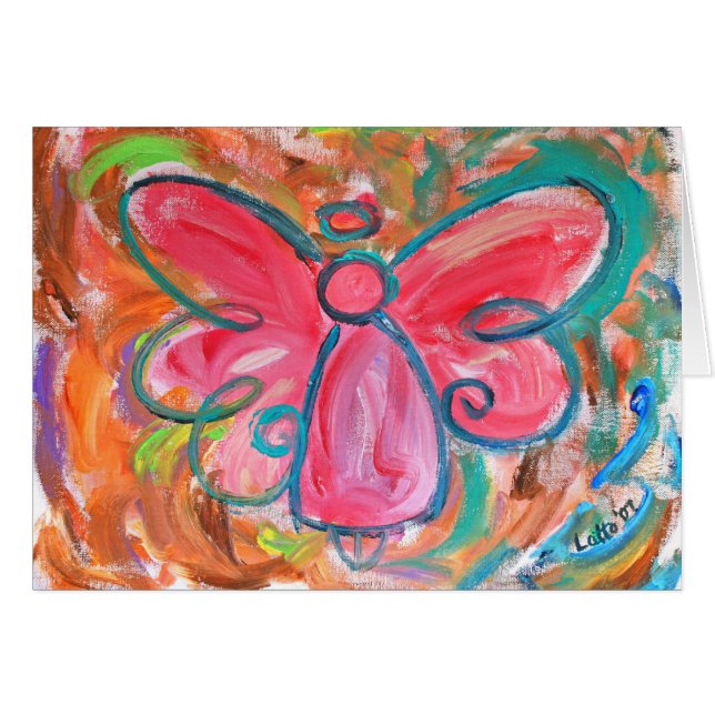 ピンクの天使カード (正面横)