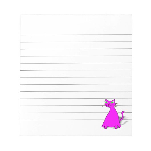 ピンクの太った猫が並カスタムんだ ノートパッド (正面)