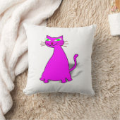 ピンクの太った猫 クッション (ブランケット)