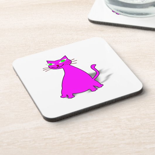ピンクの太った猫 コースター (左側)