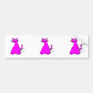 ピンクの太った猫 バンパーステッカー