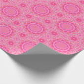 ピンクの太陽と星ベビーガールモザイクパターン ラッピングペーパー (角)