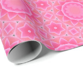 ピンクの太陽と星ベビーガールモザイクパターン ラッピングペーパー (ロールコーナー)