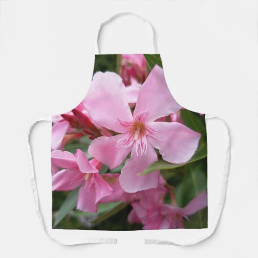 ピンクの夾竹桃の花のキッチンエプロン エプロン (正面)