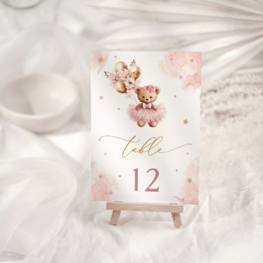 ピンクの女の子かわいいテディベア赤ちゃんシャワー