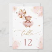 ピンクの女の子かわいいテディベア赤ちゃんシャワー (正面)