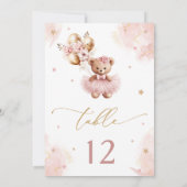 ピンクの女の子かわいいテディベア赤ちゃんシャワー (裏面)