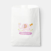 ピンクの女の子かわいい象の赤ちゃんシャワー フェイバーバッグ (正面)