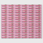 ピンクの女の子のクラシックキャディ・クリスマス ラッピングペーパー (フラット)