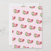 ピンクの女の子のスイカベイビーシャワー招待状 招待状 (裏面)