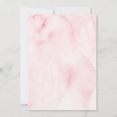 ピンクの女の子のテディベア 1歳の誕生日 招待状 (裏面)